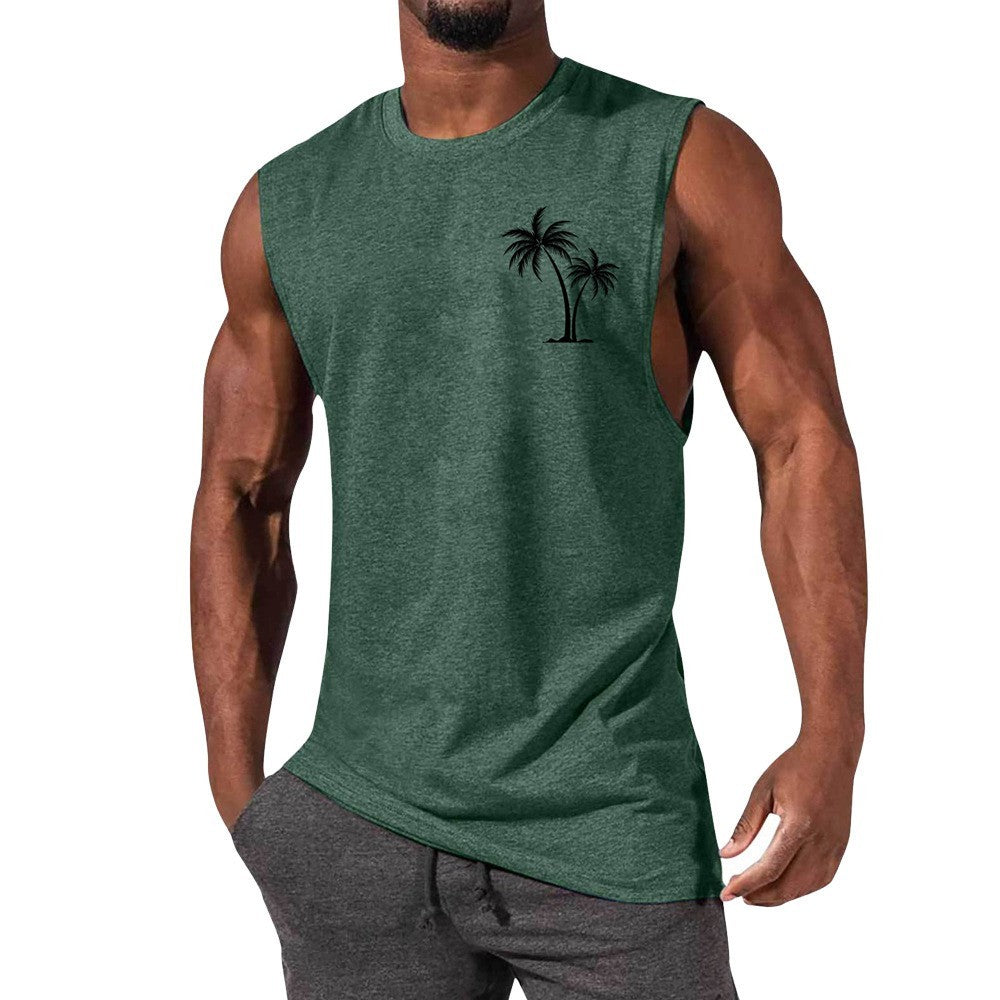 Men's Coconut Tree Embroidery Tank