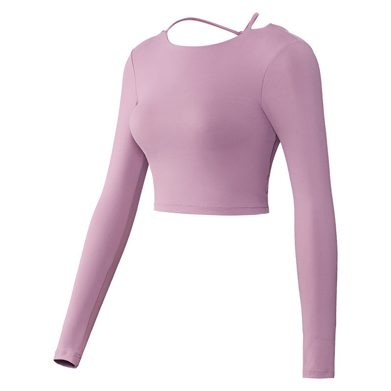 Back Strap Long Sleeve Yoga Top