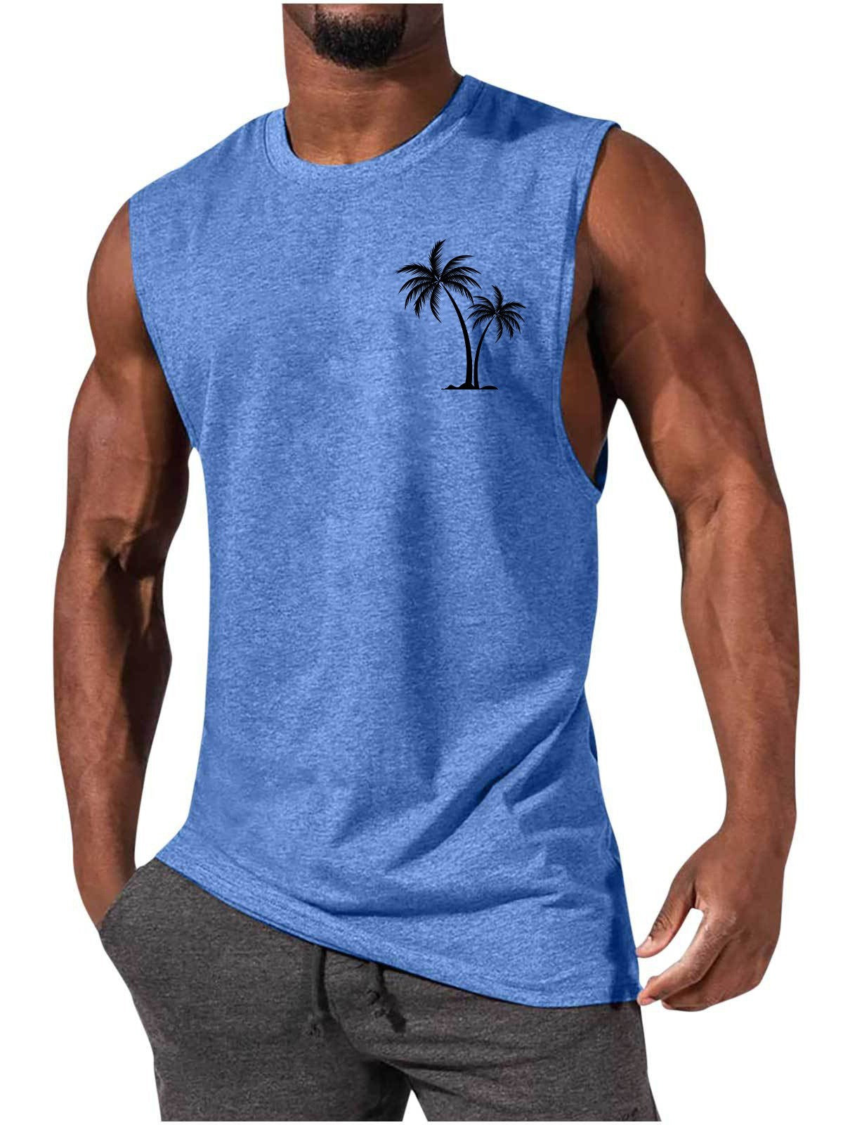 Men's Coconut Tree Embroidery Tank