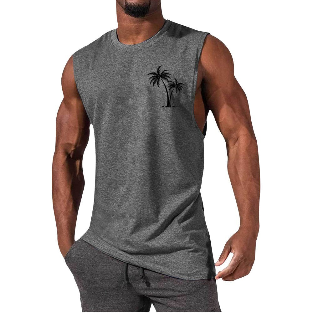 Men's Coconut Tree Embroidery Tank