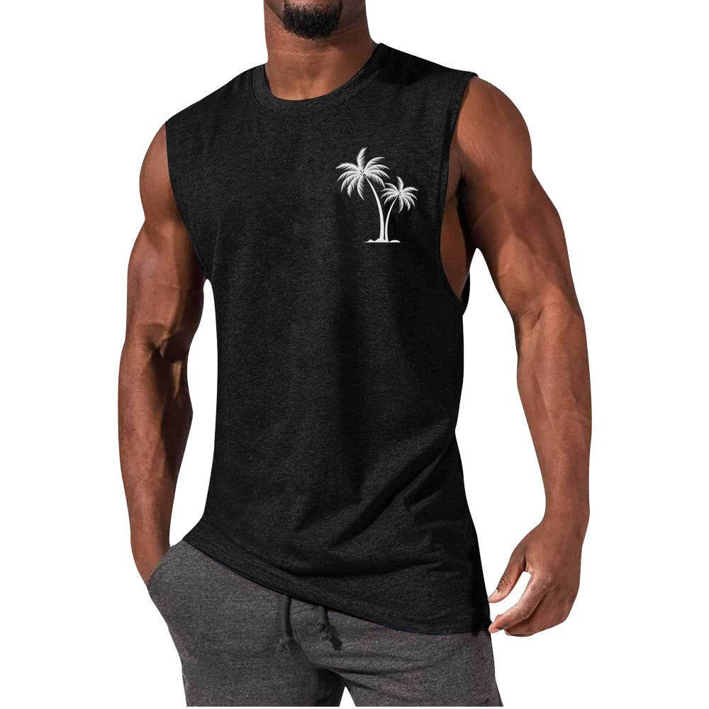 Men's Coconut Tree Embroidery Tank