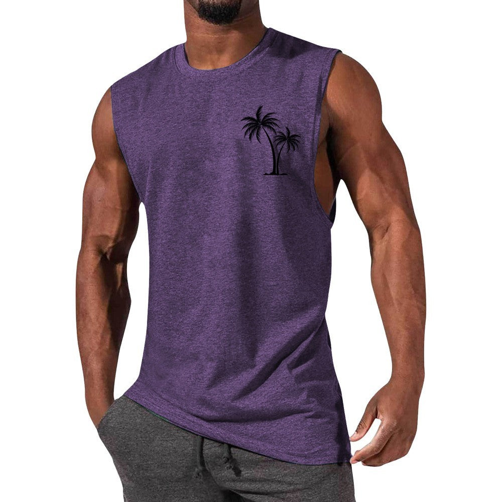 Men's Coconut Tree Embroidery Tank