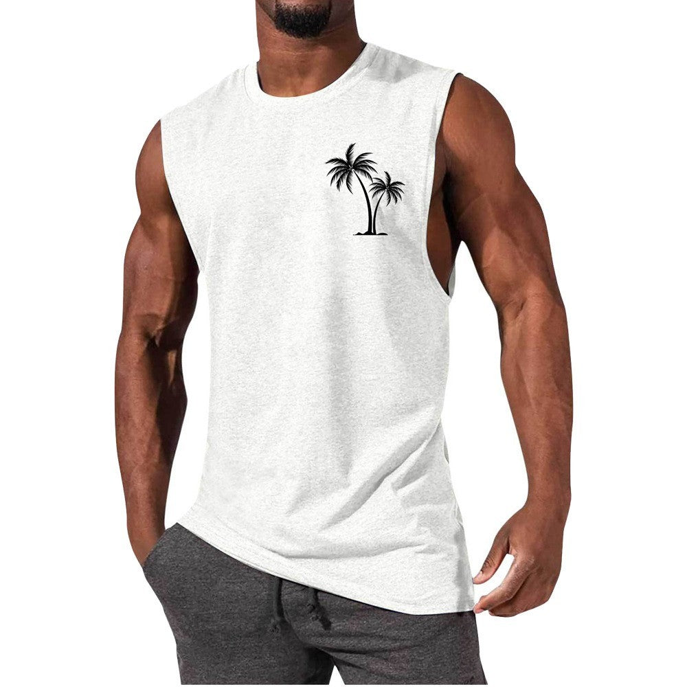 Men's Coconut Tree Embroidery Tank