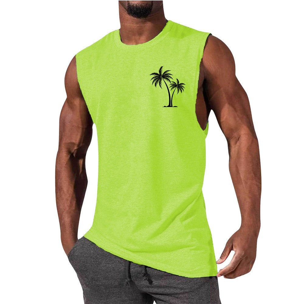 Men's Coconut Tree Embroidery Tank