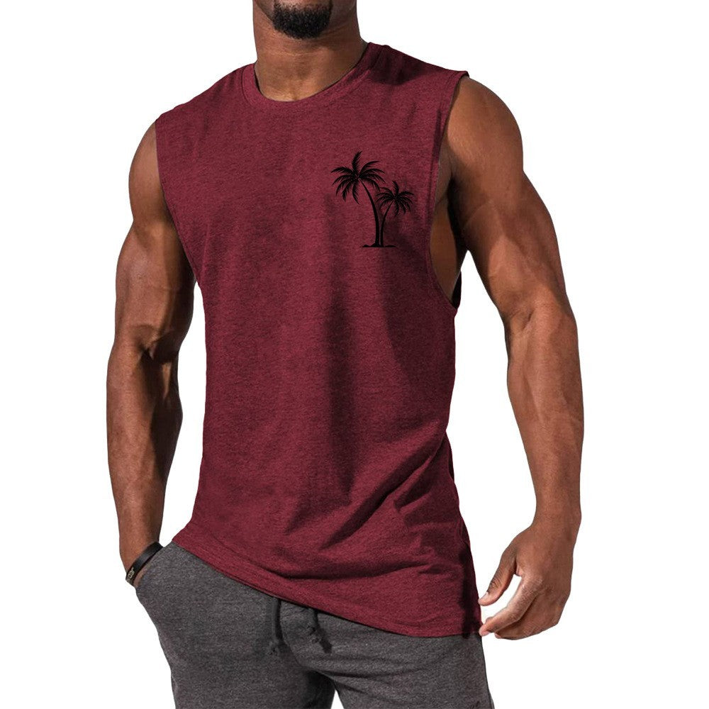 Men's Coconut Tree Embroidery Tank