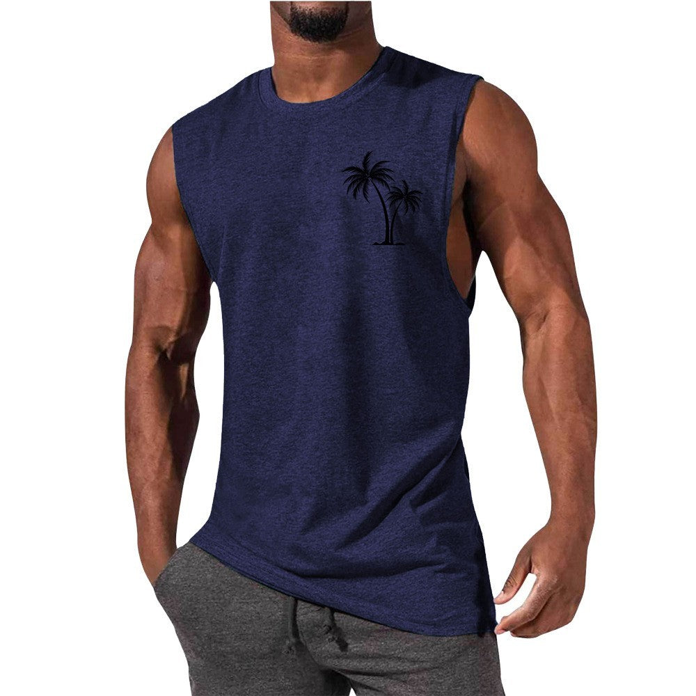 Men's Coconut Tree Embroidery Tank