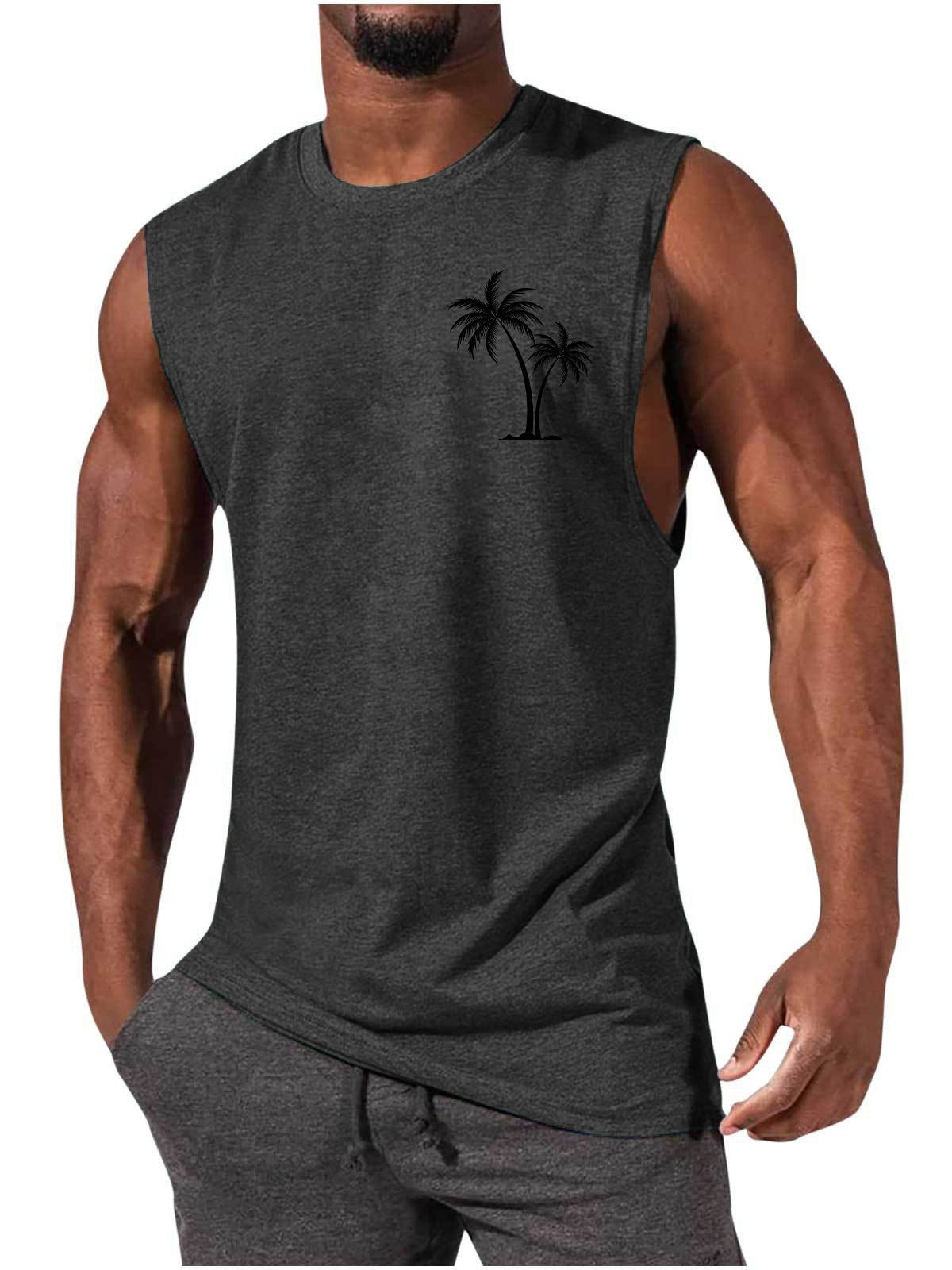 Men's Coconut Tree Embroidery Tank