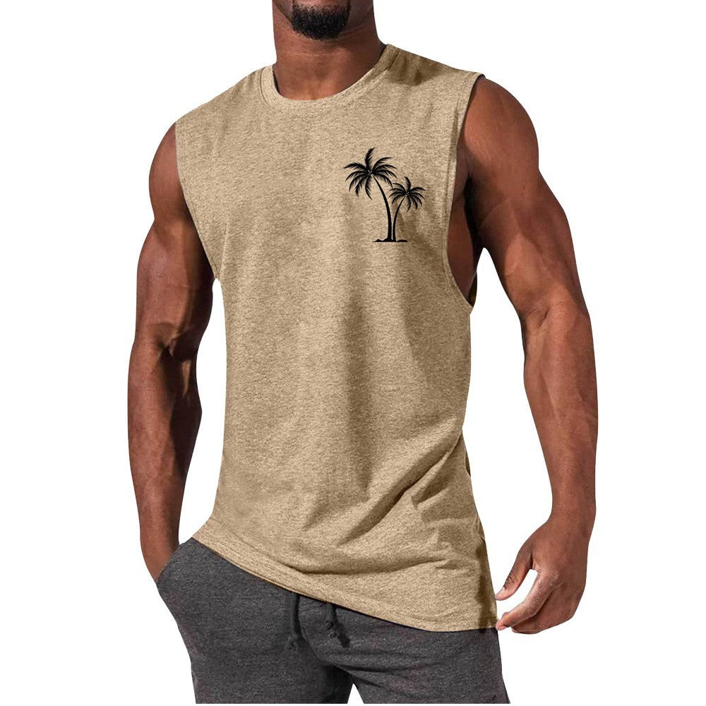 Men's Coconut Tree Embroidery Tank